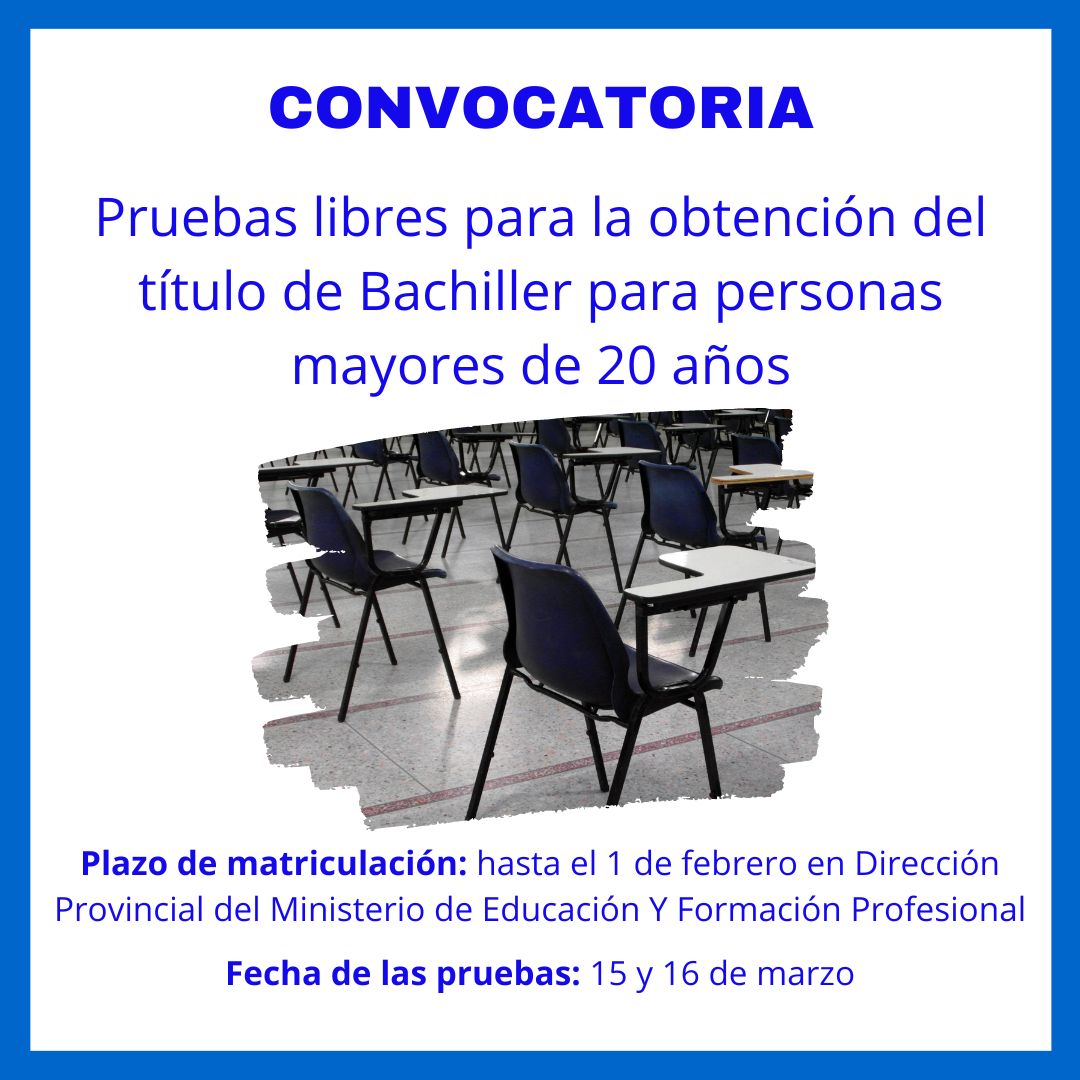 Pruebas libres exámenes bachillerato